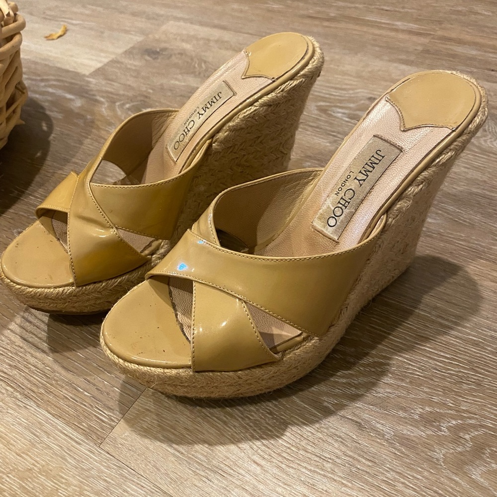 COPY - Authentic Size 7 Jimmy Choo Nude  Wedges